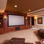 Lower Level Media Rooms by C&W Custom Woodworking